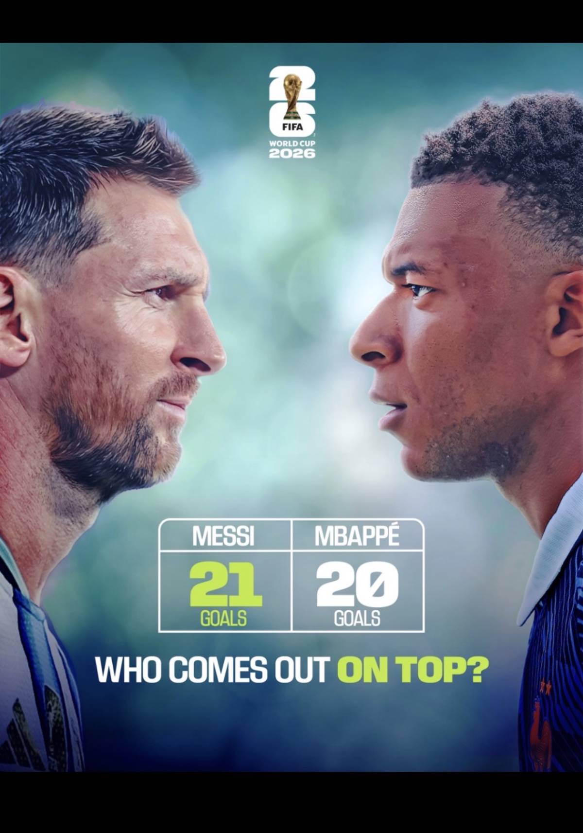 It’s now about Messi and Mbappe!
Who comes on to at FIFA ‘26?