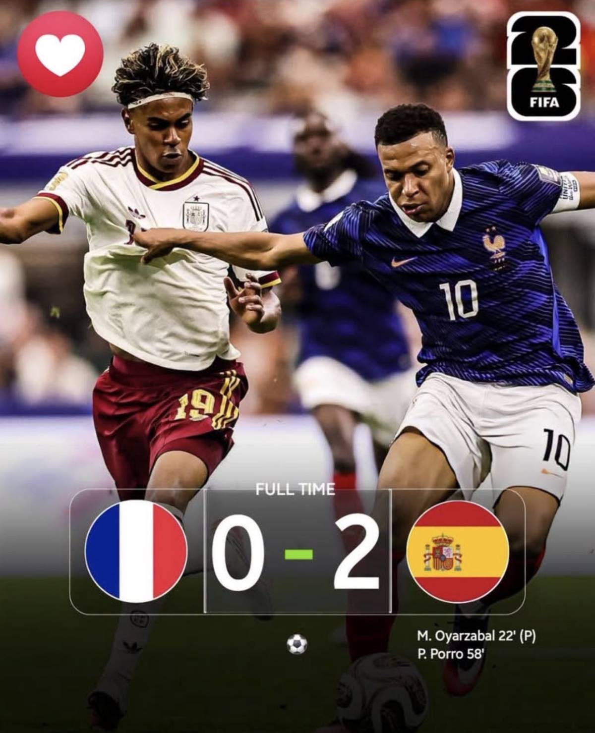 πͺπΈ SPAIN ARE THROUGH TO THE 2026 FIFA WORLD CUP FINAL! π₯π
FULL-TIME: Spain 2-0 France
What many...