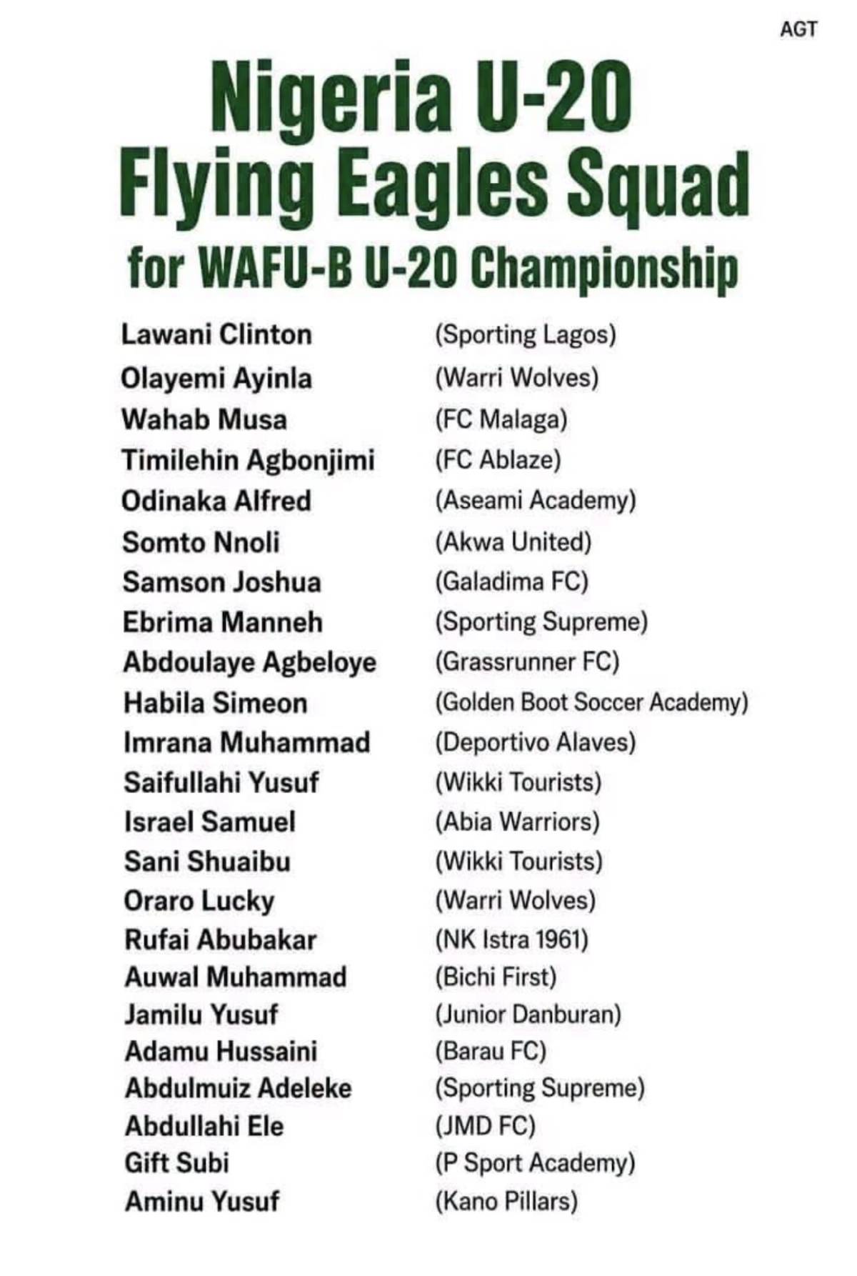 🇳🇬🇬 Flying Eagles Arrive Côte d’Ivoire for WAFU B U20 Championship
Nigeria’s U20 national team, the...