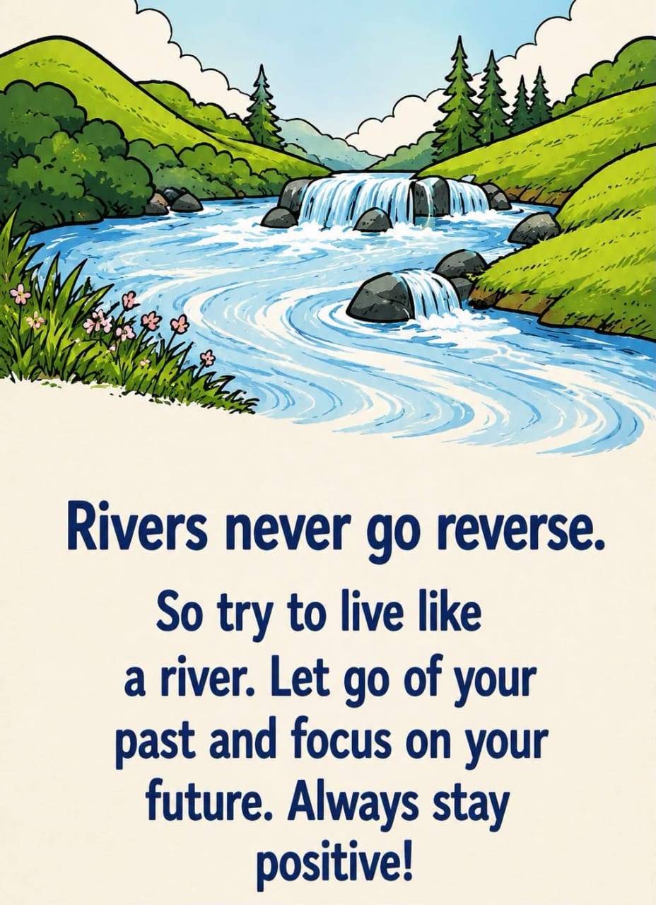Life moves forward, just like a river. Don't let yesterday keep you from embracing today. Leave behi...