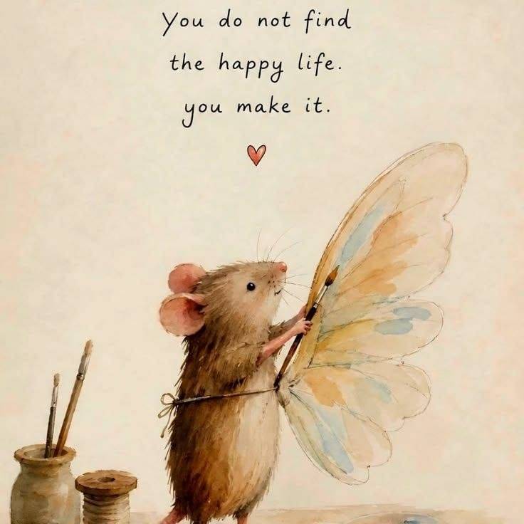 Happiness isn't something you find waiting for you somewhere. It's something you create through grat...