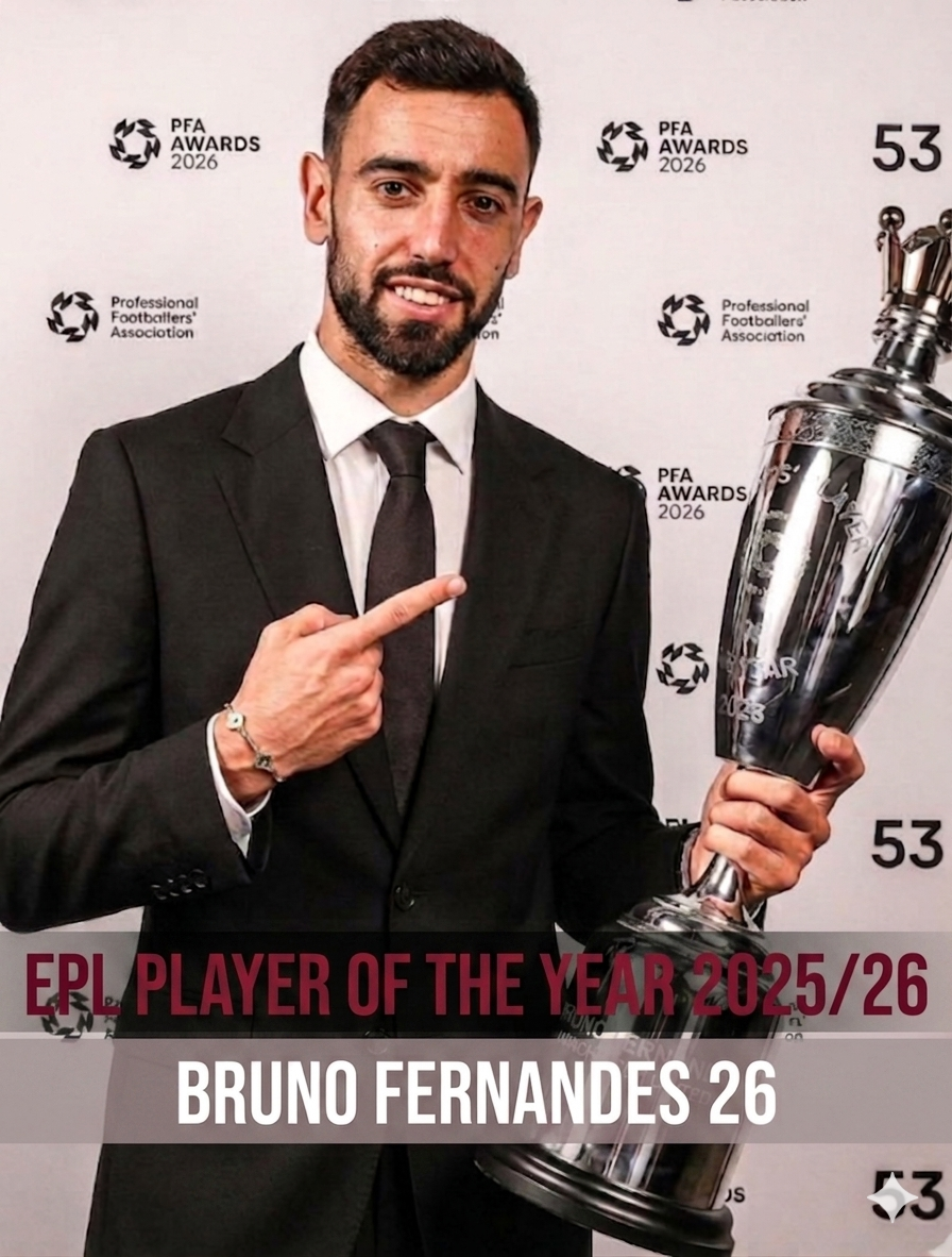 π¨β½ OFFICIAL:
Bruno FENANDES is PFA Premier League best player of the year 2025/26 Season.
Beating...