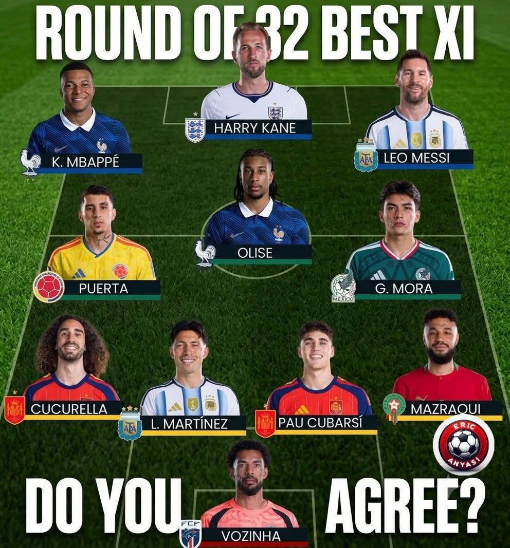 🚨⚽DO YOU AGREE OR NOT?
I present to you the 2026 FIFA World Cup Round of 32 BEST XI.
The round of...