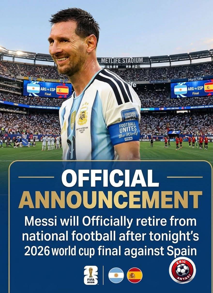 ๐จโฝ OFFICIAL:
Lionel Messi will Officially retire from international football and bid the Argentina...