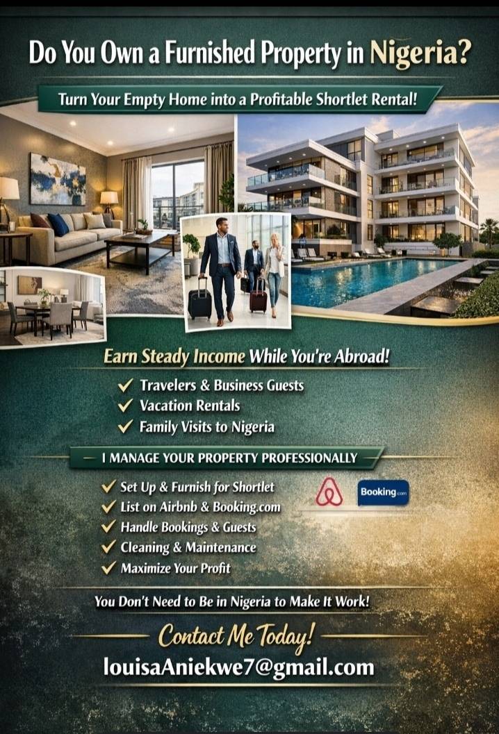 Do you own a furnished property in Nigeria but live abroad? π³π¬βοΈ
Turn your empty home into a steady...