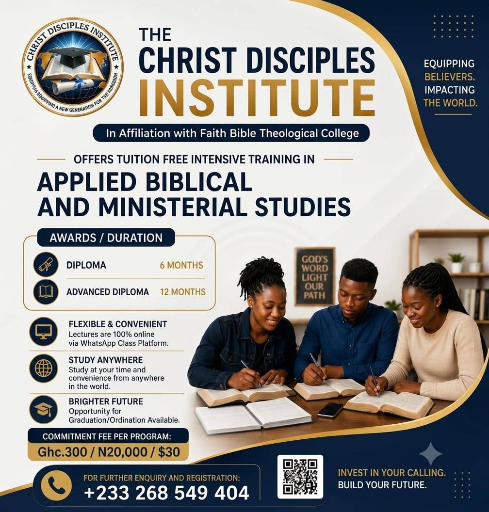 Christ Disciples institute international an affiliate of Faith Bible Theological College offers Inte...