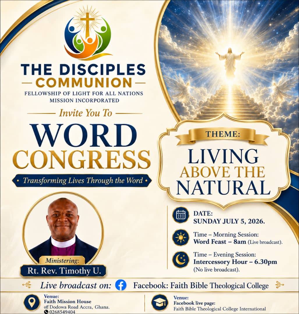 Join Us Facebook Live this Sunday at 8am GMT.