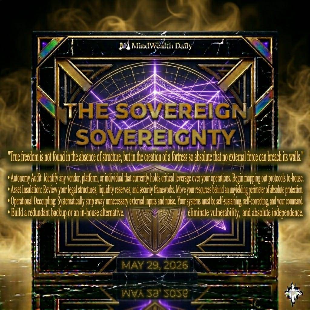 Independence is Earned. Sovereignty is Enforced. 🏛️🛡️
The amateur builds a house of cards, complete...