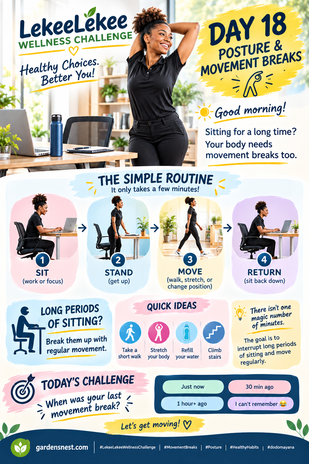 Good morning and happy Sunday! ☀️

How long have you been sitting today?

Long periods of sitting ar...