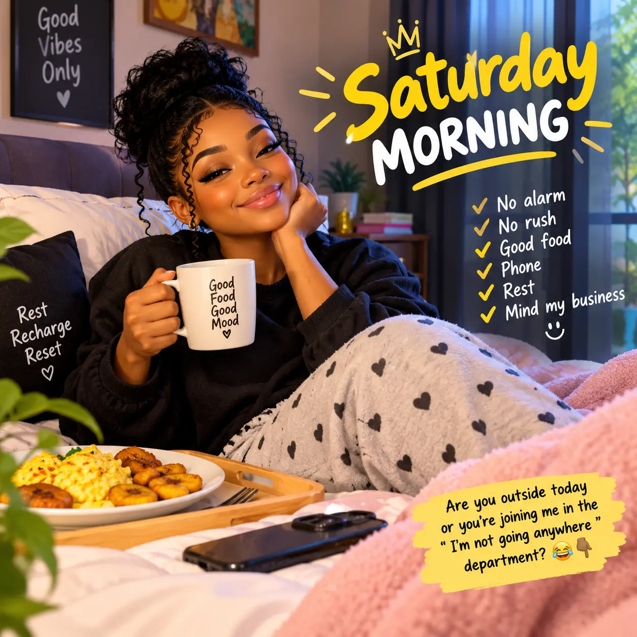 ππ½ Saturday has entered the building! πβ€οΈ
No alarm.
No βIβm already late.β
No rushing to dress...