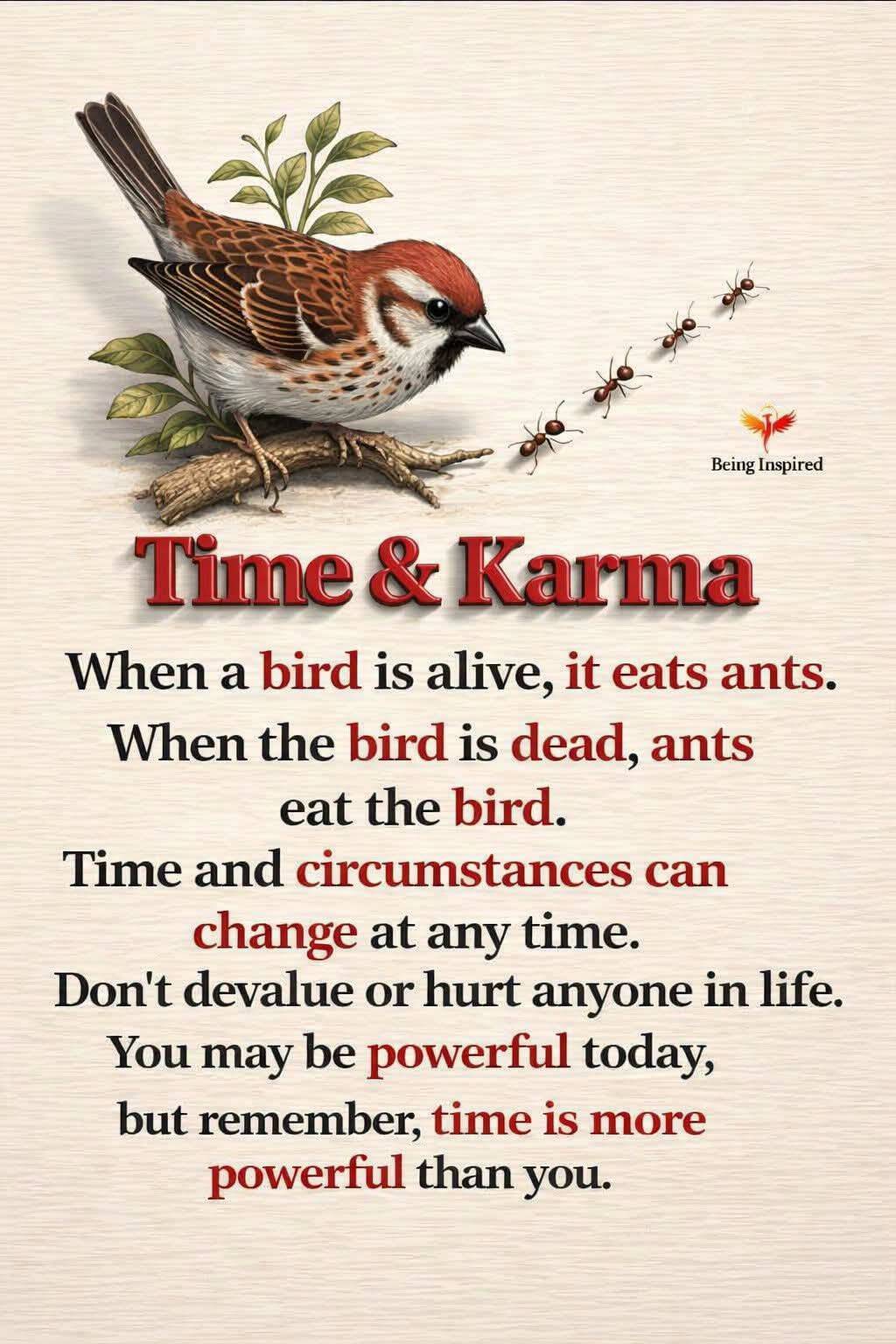 What a life, never see yourself so important than the next person beside you.

Good evening family