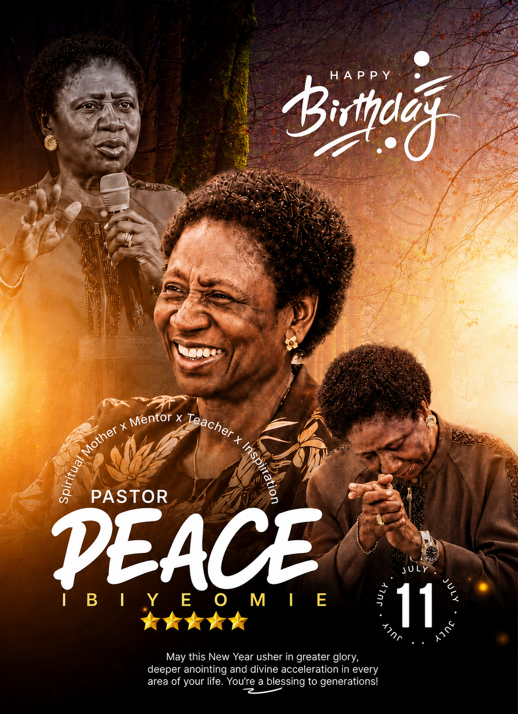 CELEBRATING A MOTHER TO NATIONS ๐โจ
Happy Birthday Pastor Peace Ibiyeomie ๐
Thank you for your pr...