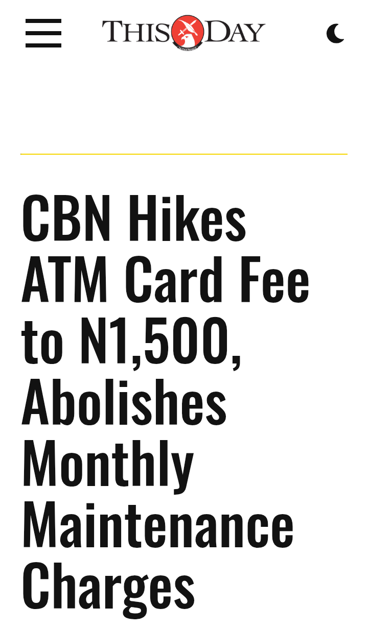 The Central Bank of Nigeria (CBN) has increased the cost of issuing and replacing Automated Teller M...