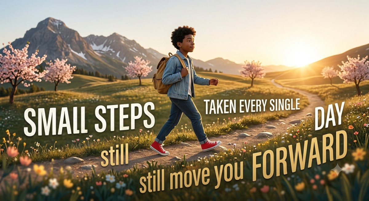 Small steps taken every single day still move you forward.