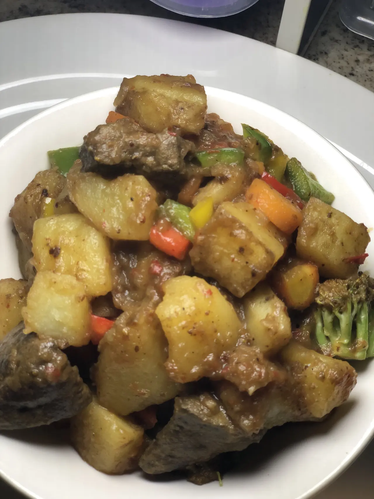 Who said healthy food has to be boring?
Irish Potatoes tossed with green, yellow and red bell peppe...