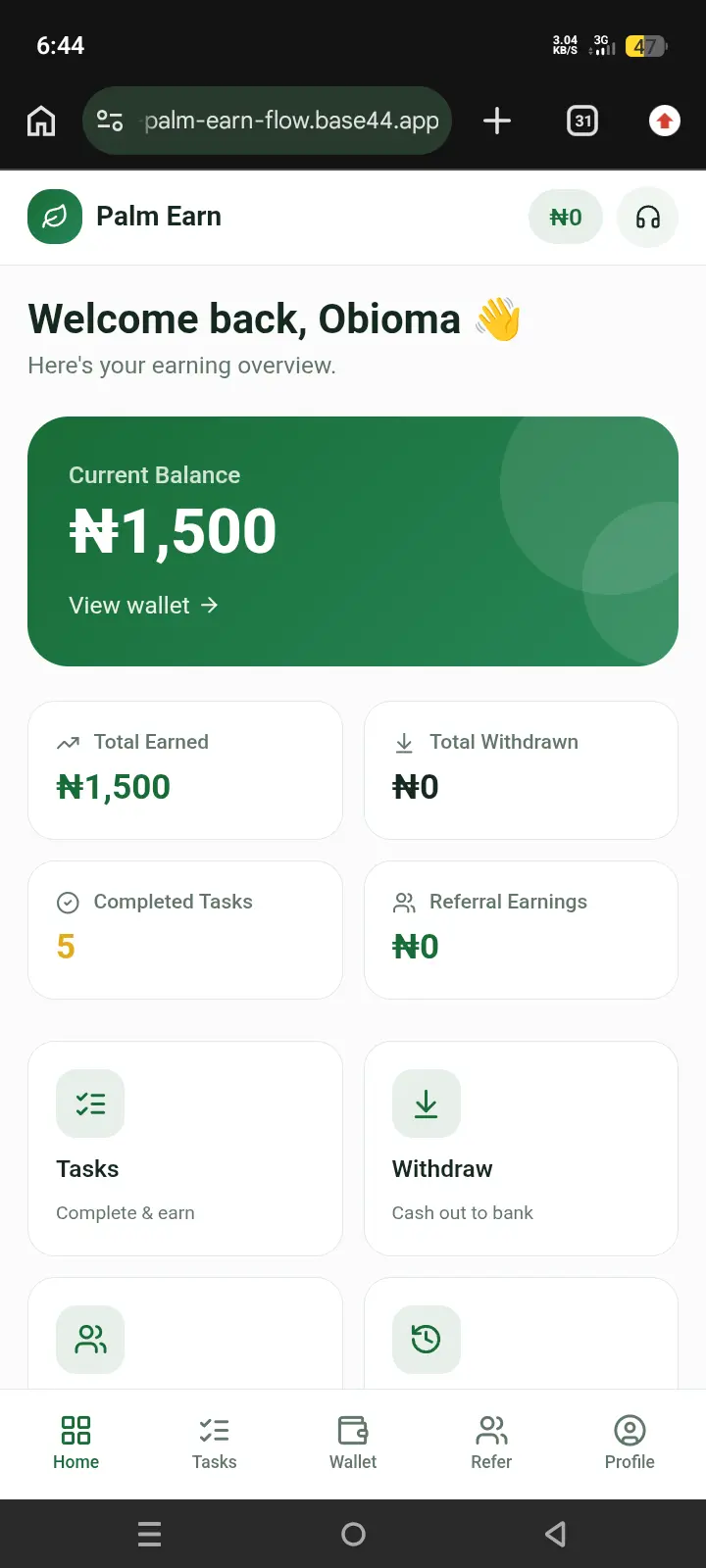 This is a new money site.
Just complete task and earn.
Min amount 30k . Na my wallet be this after t...