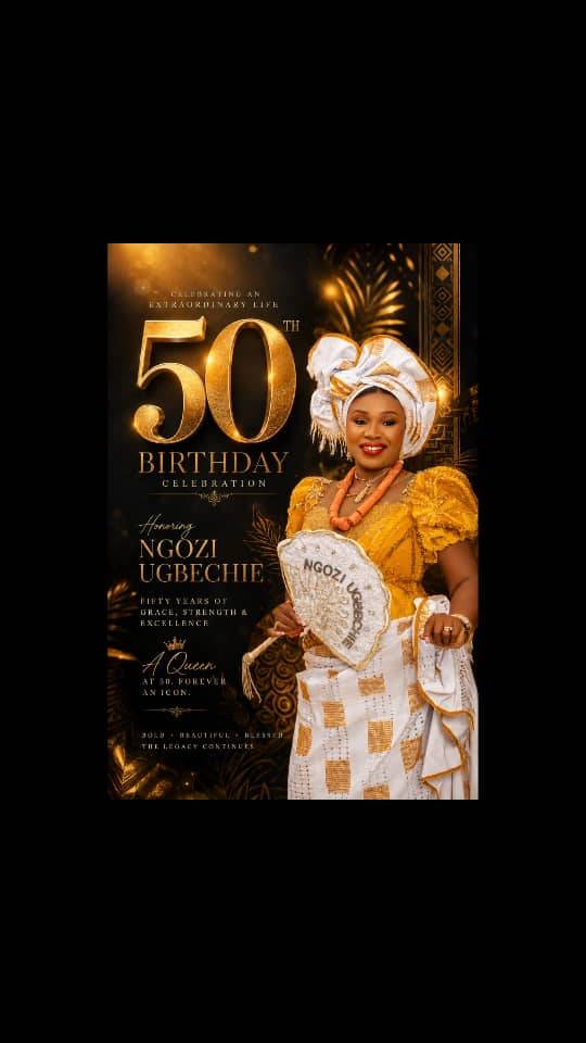 Blessed ๐ Birthday
Lady Ngozi Anyasi Ugbechie
Age with grace into the golden era ๐ช