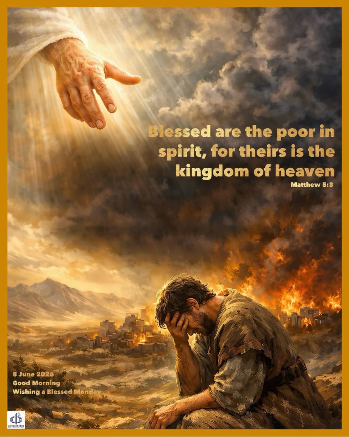 Blessed are the poor in spirit, for theirs is the kingdom of heaven.
(Matthew 5:3)