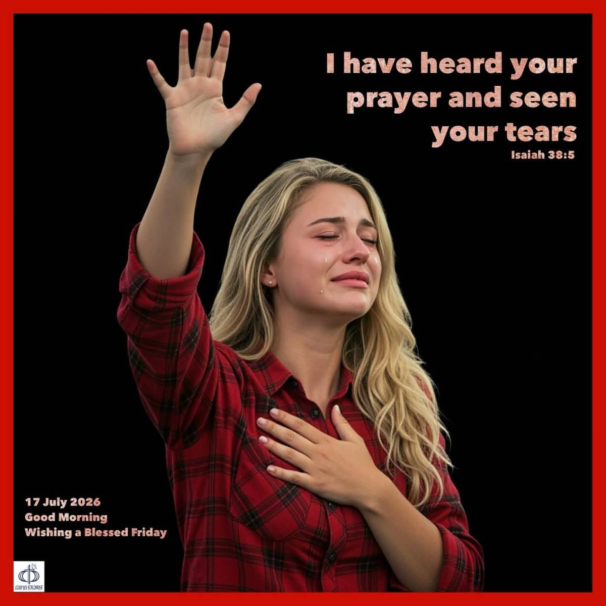 I have heard your prayer and seen your tears 
(Isaiah 38:5)