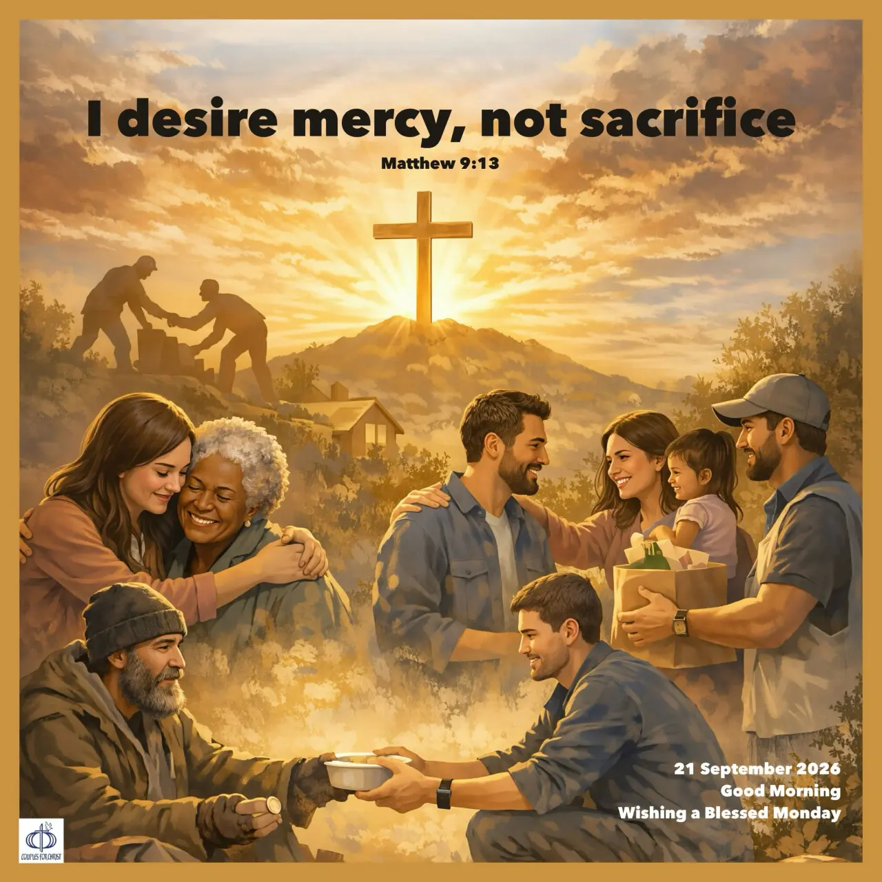 I desire mercy, not sacrifice 
(Matthew 9:13)