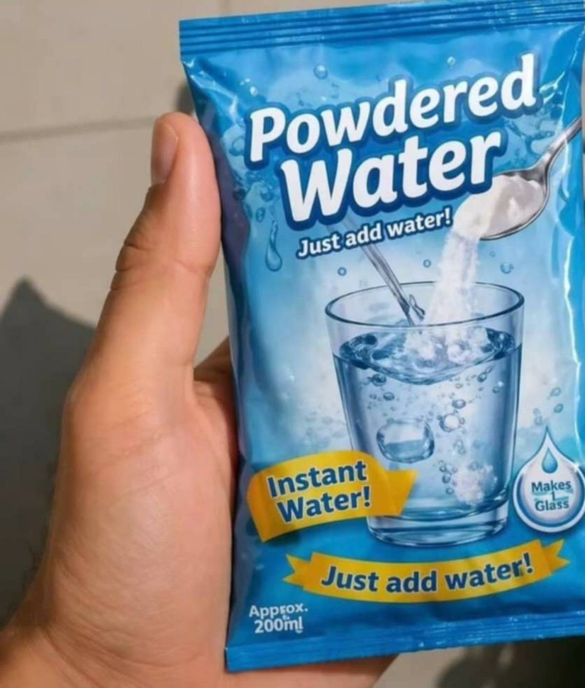 Just add water to make water😀