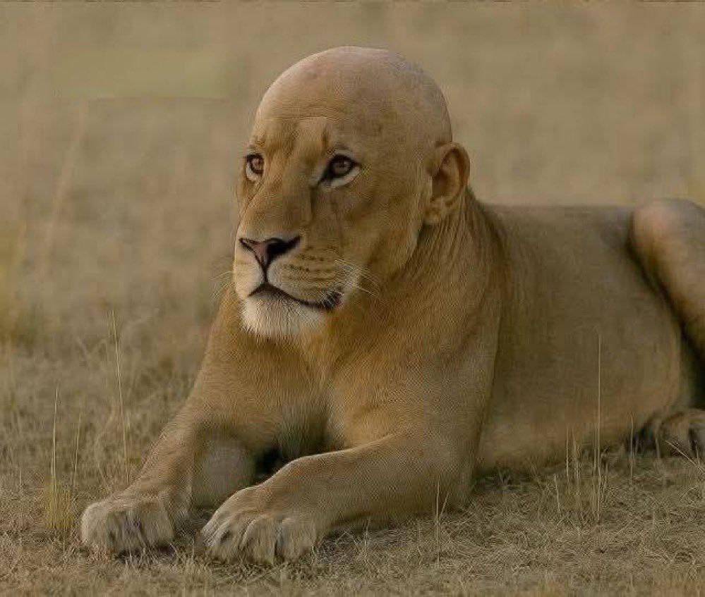 King of the jungle don barb hair make breeze touch him head small this country wahala one kill Mufas...