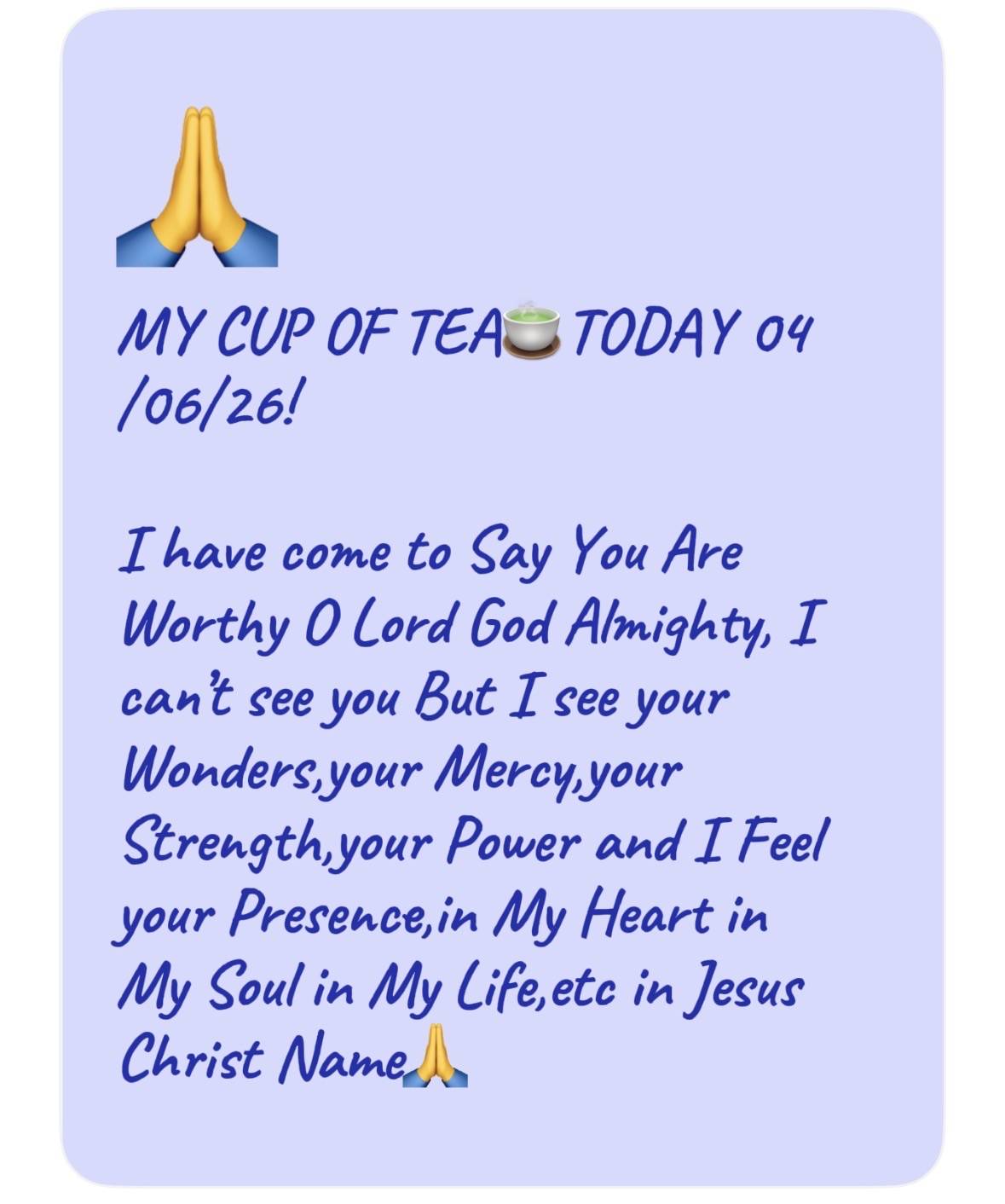 Oh Lord My God! Hear me and my Familys Prayers From Heaven and Receive Our praise and thanks in Jesu...