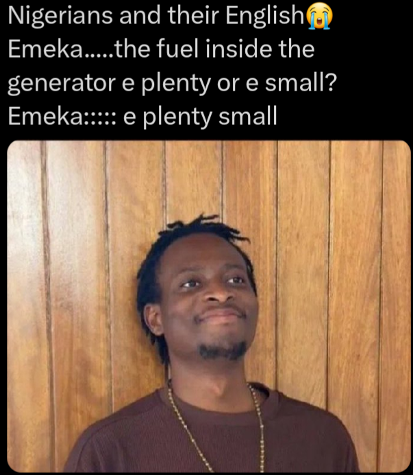 Nigerians are not normal people ๐
Brother....Emeka light dey
Emeka ...brother light dey
๐ ๐...