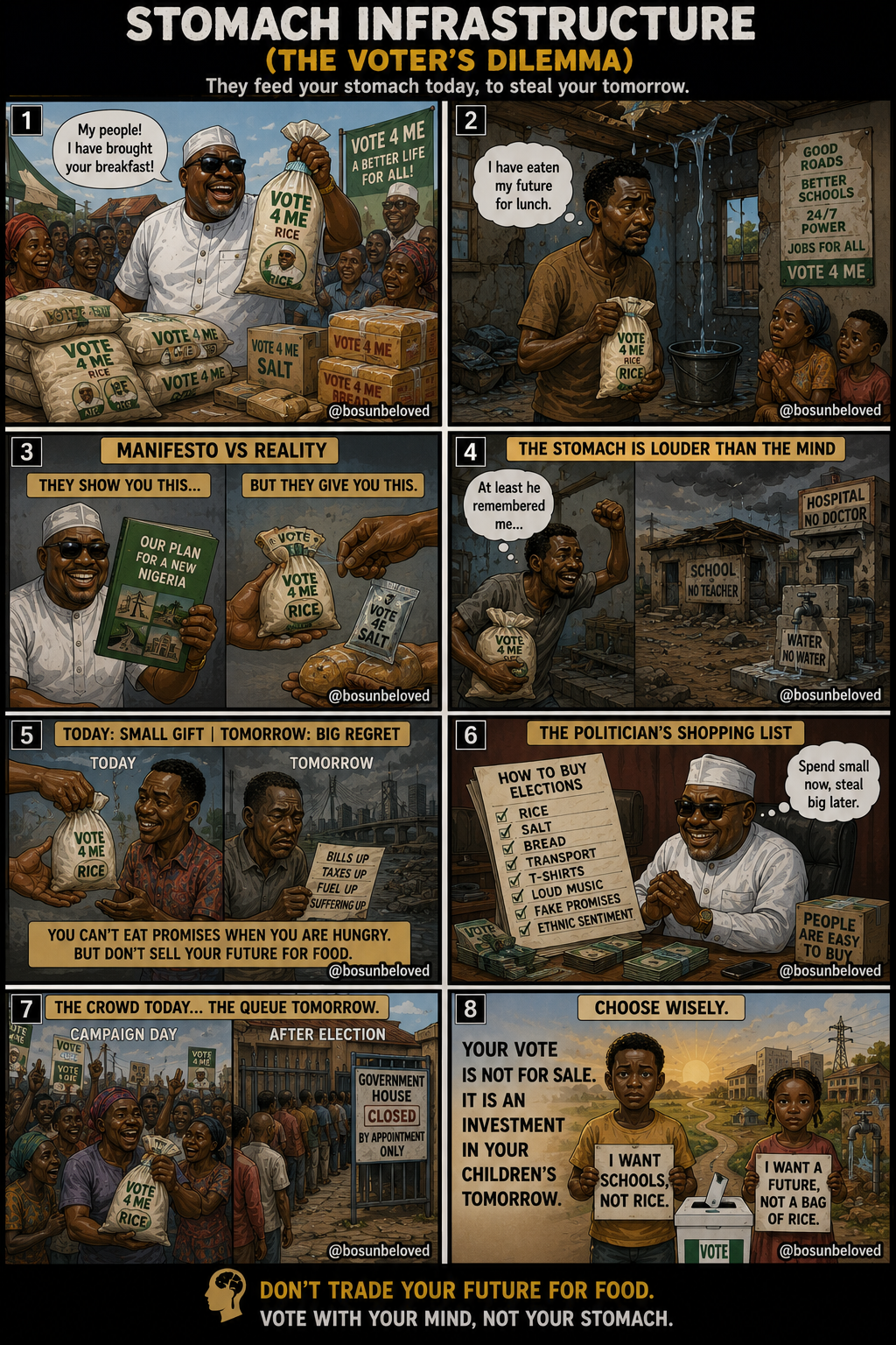 Stomach infrastructure no be equal: cups of rice, dollars, even customized party plantain chips. Dif...