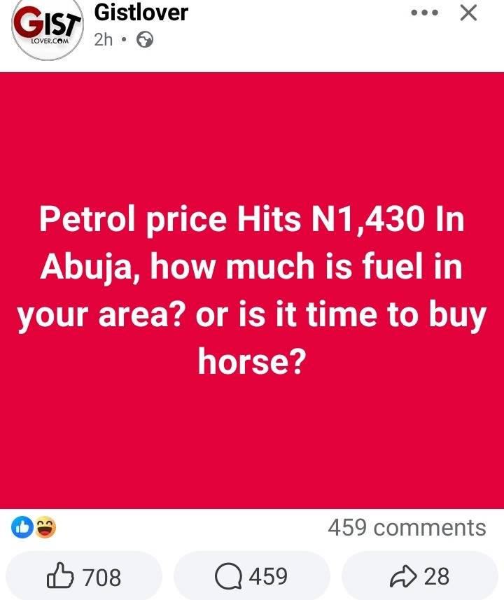 This petrol price no want come down o. Shey science says what goes up must come down.