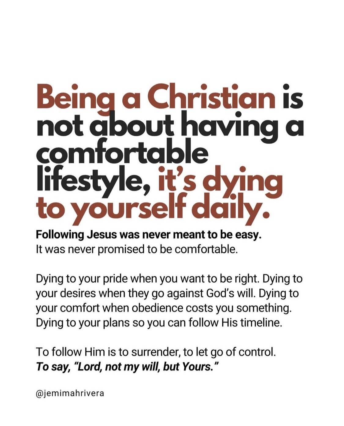 ✍️To Follow him is to surrender, to let go of control. To say “Lord not my will, but yours”