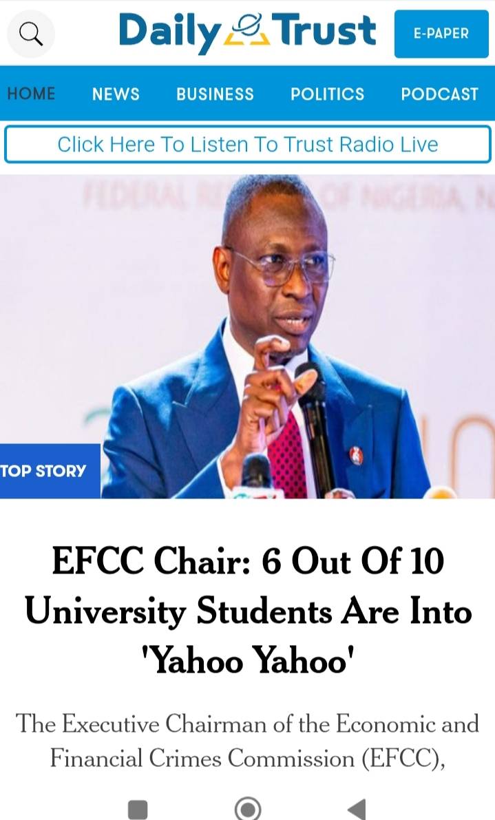 Although I believe it's wrong to criminalize such a high number of Nigeria students but can the EFCC...