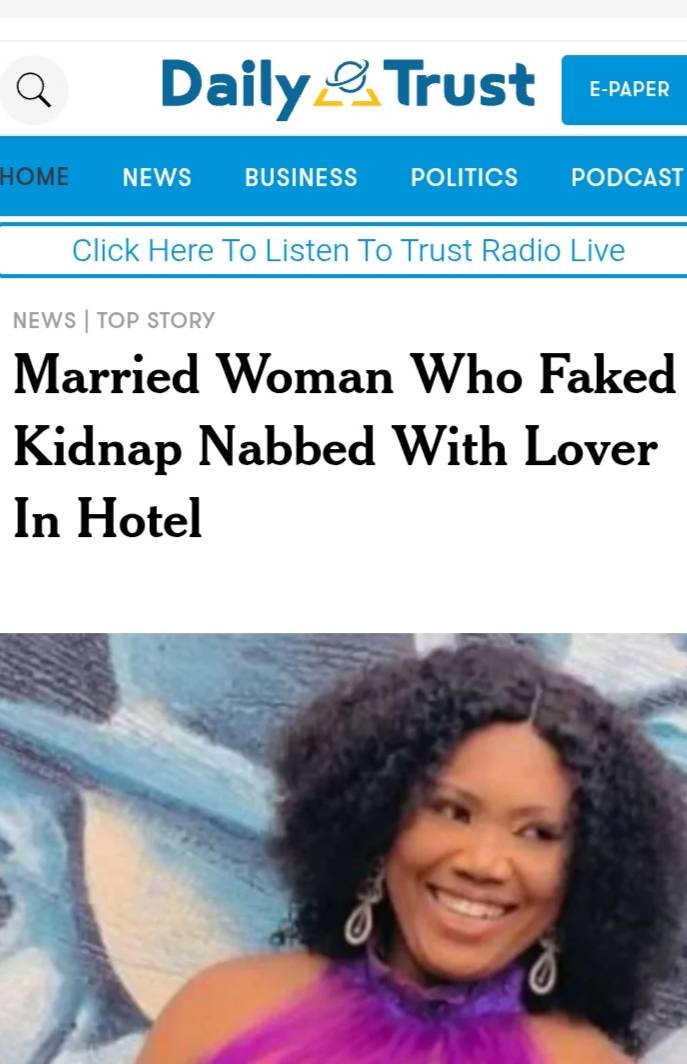What does this woman's husband and children make of this reproach?
https://dailytrust.com/married-w...