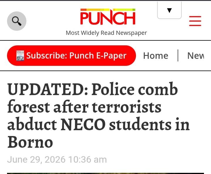 And for the umpteenth time yet another tragic abduction of school children today. Meanwhile the earl...