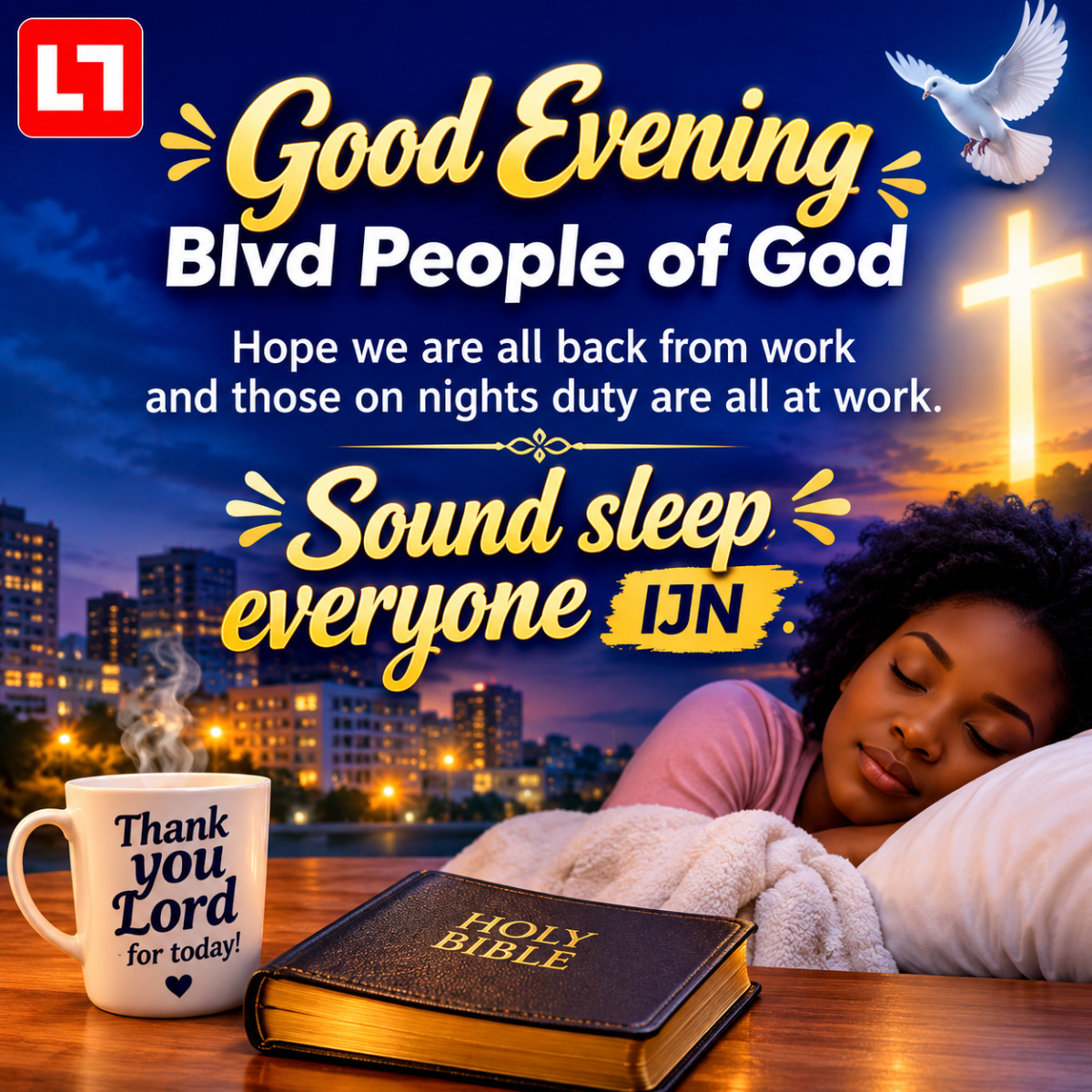 “Now, because of you, Lord, I will lie down in peace and sleep comes at once, for no matter what hap...