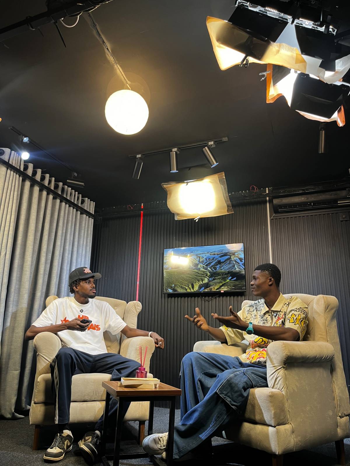 BTS from our conversation with @tonycruiz_ on GoodNewsNaija Pidgin Podcast.Tony no just dey make peo...