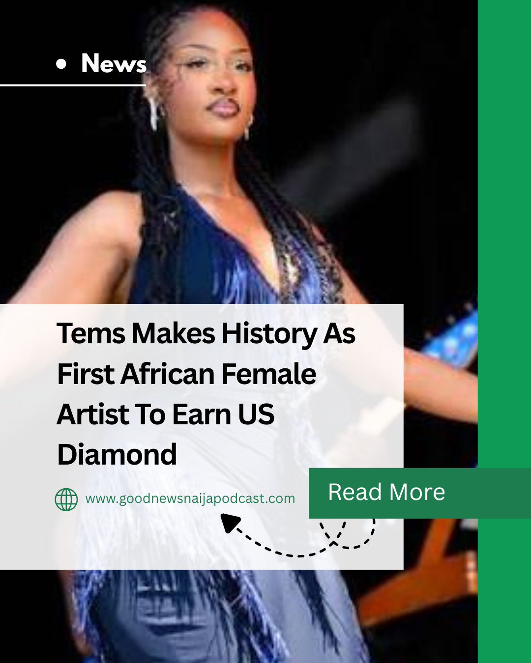 Tems Makes History As First African Female Artist To Earn US Diamond 

Grammy-winning Nigerian singe...