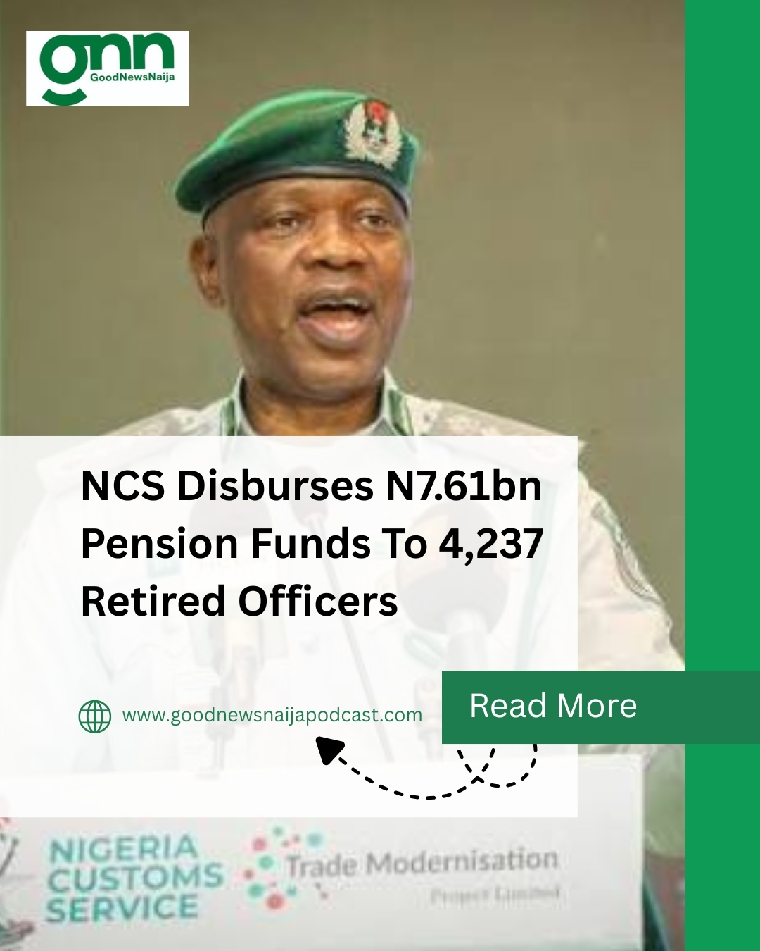 NCS Disburses N7.61bn Pension Funds To 4,237 Retired Officers
The Nigeria Customs Service (NCS) has...