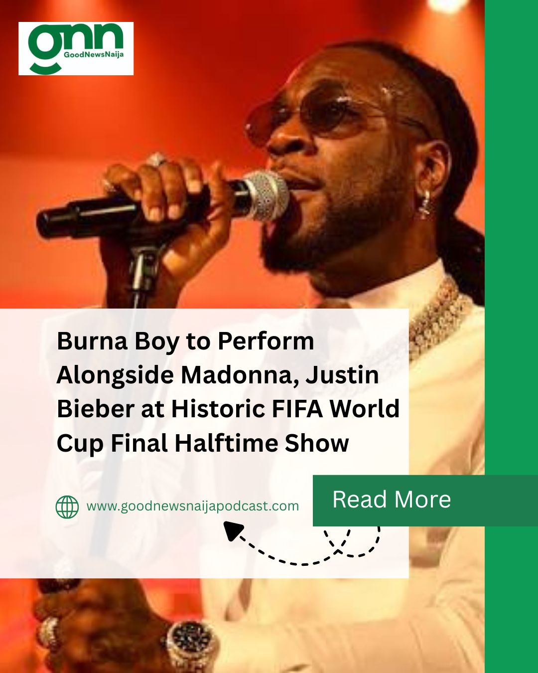 Burna Boy to Perform Alongside Madonna, Justin Bieber at Historic FIFA World Cup Final Halftime Show...