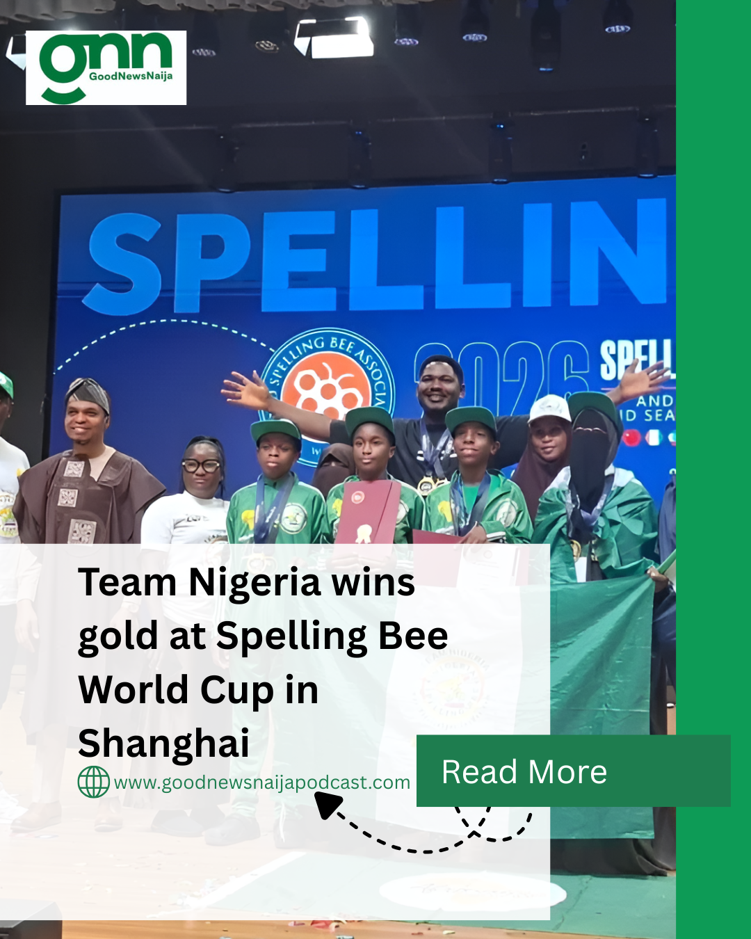 Team Nigeria wins gold at Spelling Bee World Cup in Shangai
Team Nigeria has won the Gold Award in...