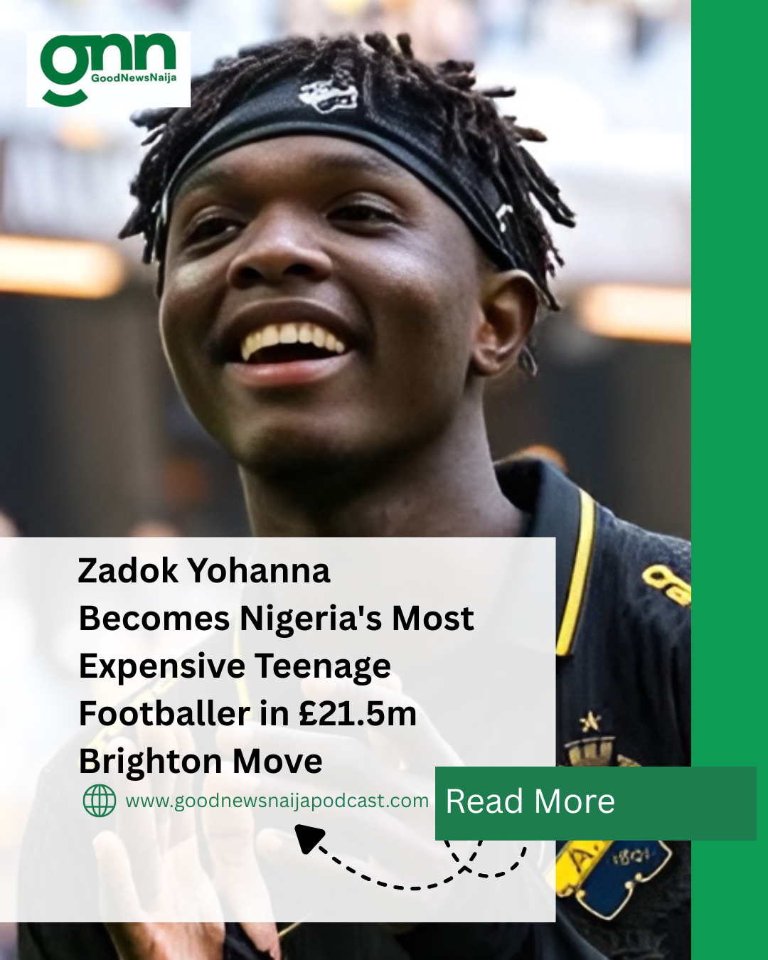 Zadok Yohanna Becomes Nigeria's Most Expensive Teenage Footballer in £21.5m Brighton Move
Nigerian...