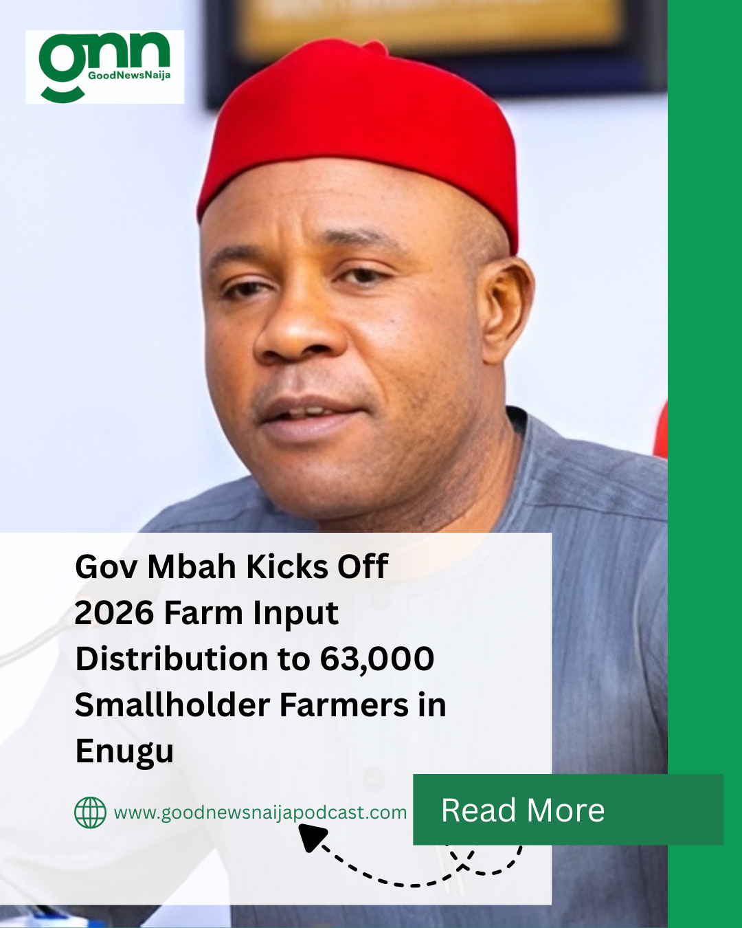 Gov Mbah Kicks Off 2026 Farm Input Distribution to 63,000 Smallholder Farmers in Enugu
Governor Pet...