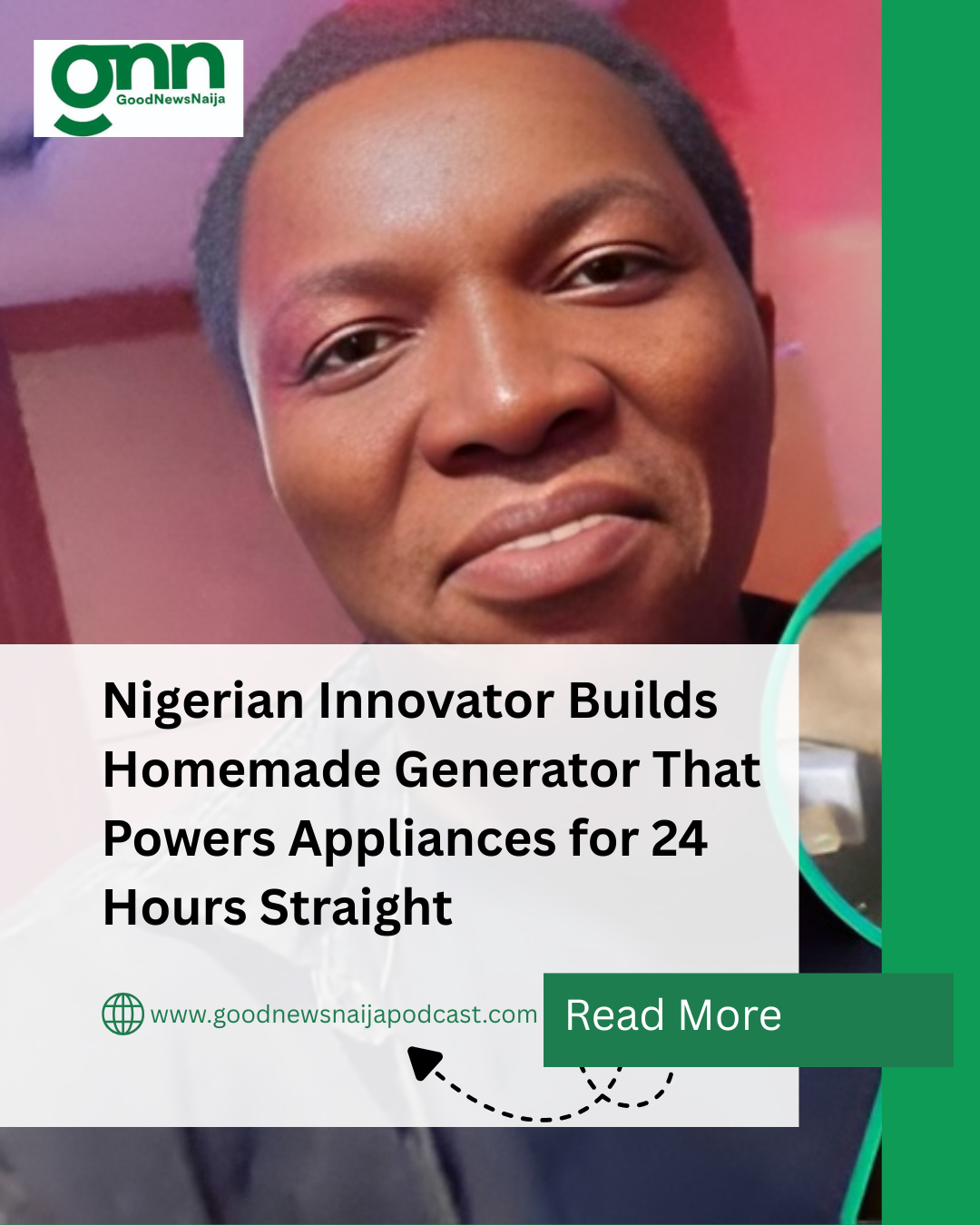Nigerian Innovator Builds Homemade Generator That Powers Appliances for 24 Hours Straight
A Nigeria...