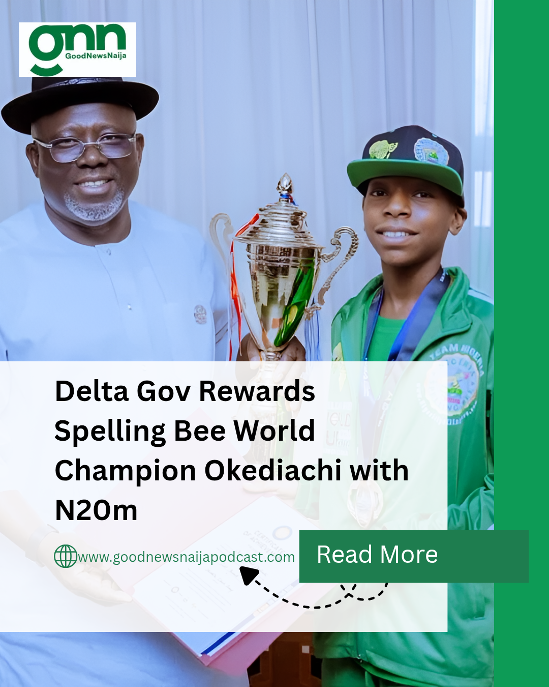 Delta Gov Rewards Spelling Bee World Champion Okediachi with N20m
Delta State Governor, Sheriff Obo...