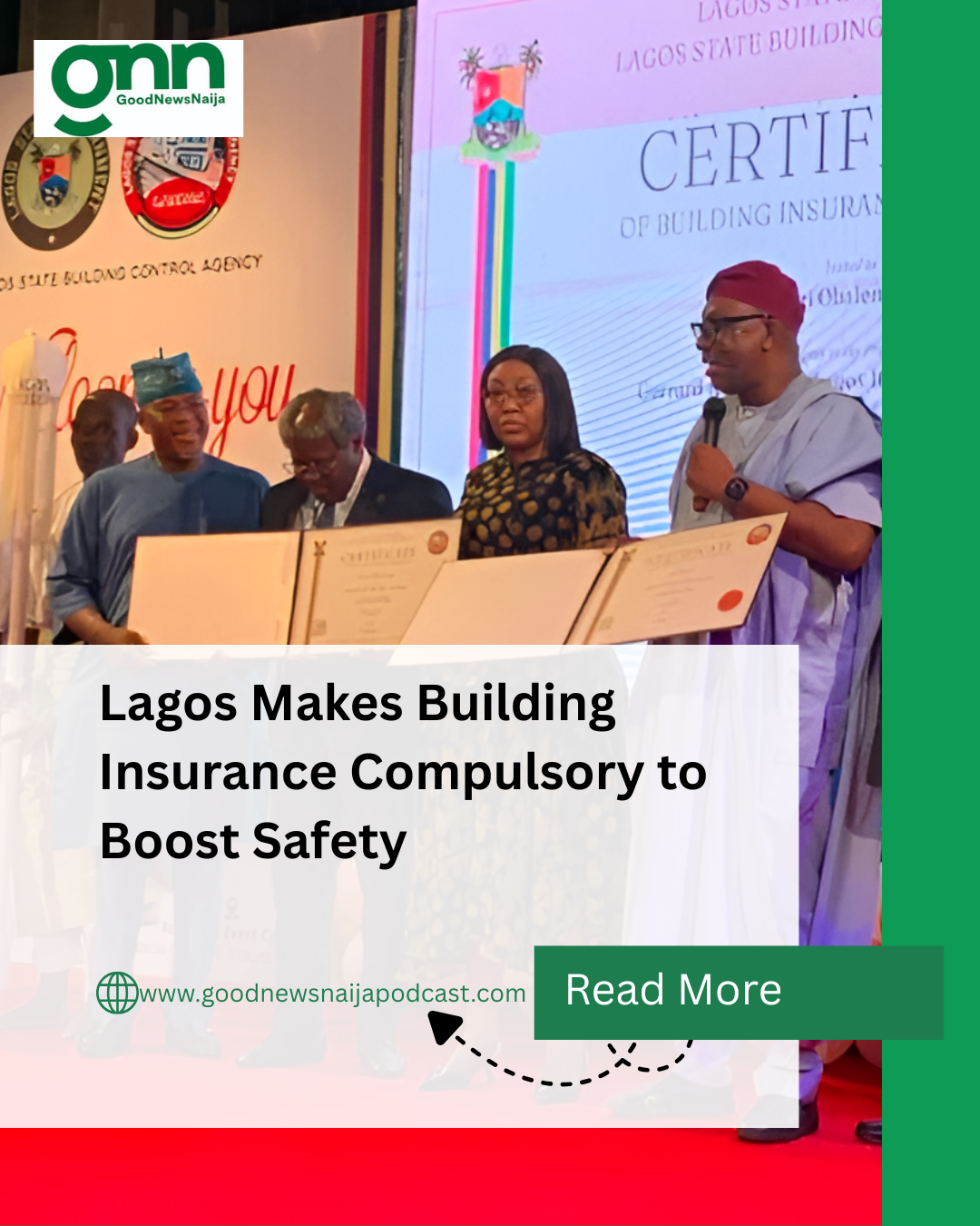 The Lagos State Government has launched the Lagos State Building Insurance Scheme, making building i...