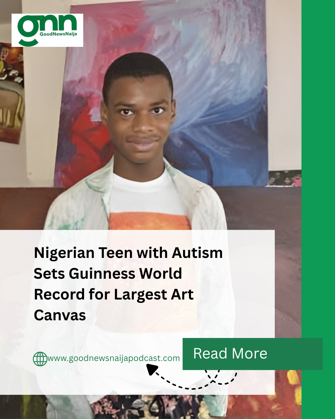 Nigerian Teen with Autism Sets Guinness World Record for Largest Art Canvas

A 15-year-old Nigerian...
