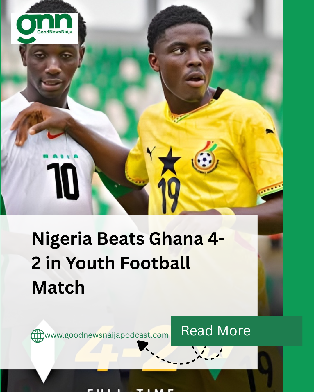 Nigeria Beats Ghana 4-2 in Youth Football Match
Nigeria's U20 team, the Flying Eagles, opened their...