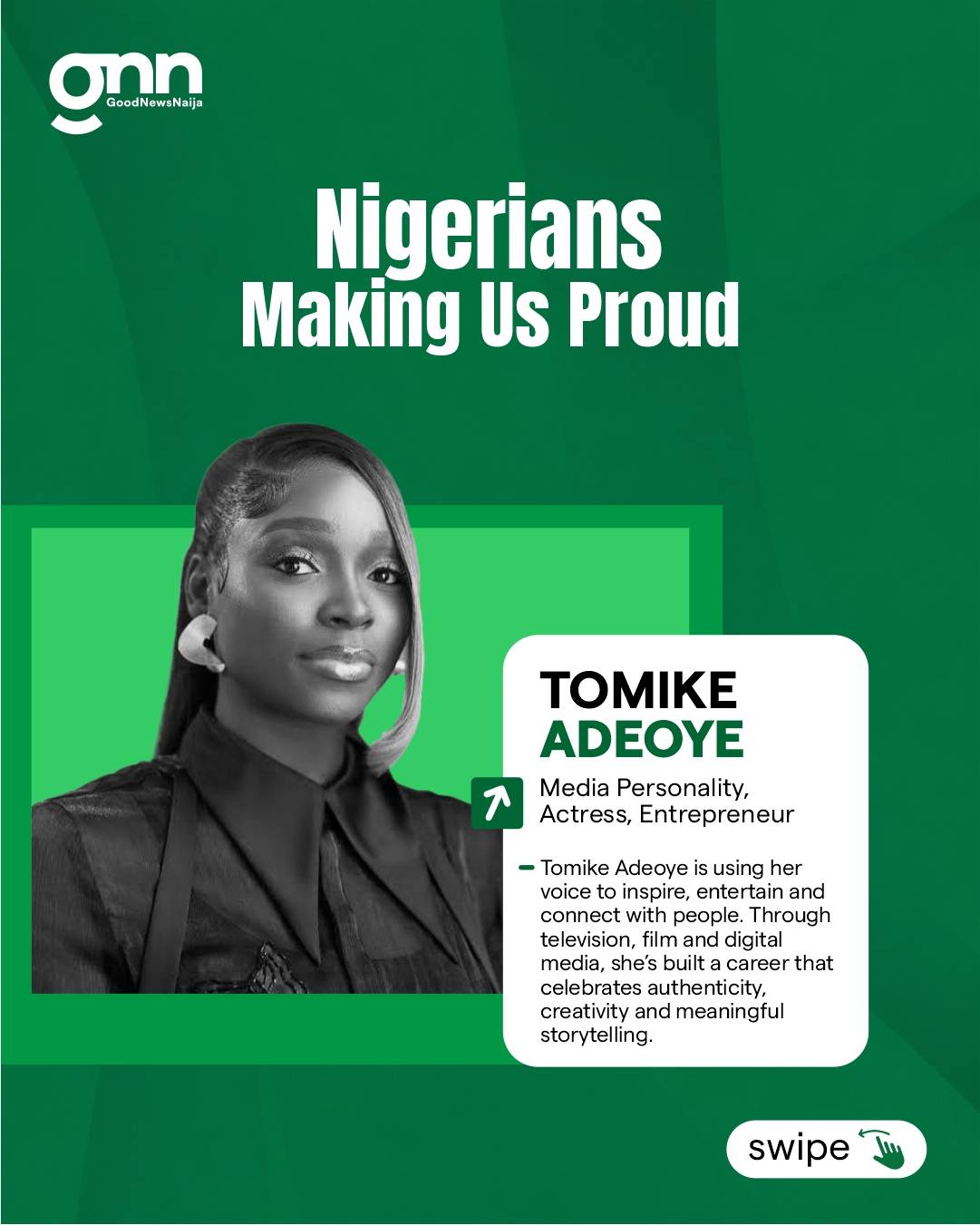 Tomike Adeoye reminds us that authenticity and consistency will always leave a mark.
Follow @goodne...