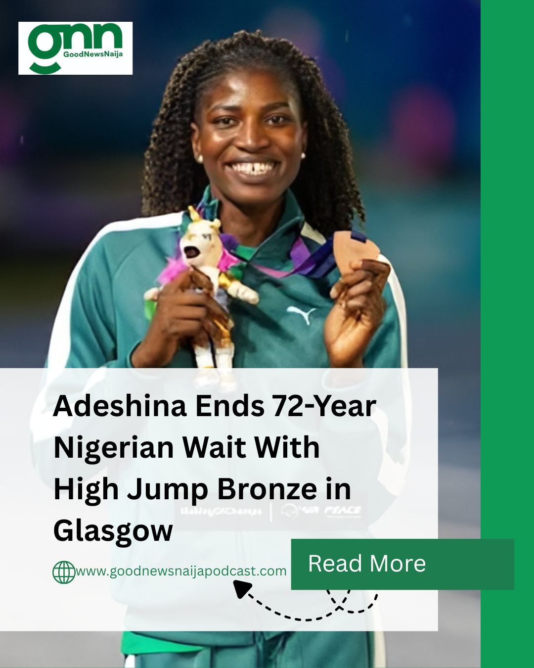 Adeshina Ends 72-Year Nigerian Wait With High Jump Bronze in Glasgow
Nigeria's Temitope Adeshina wo...