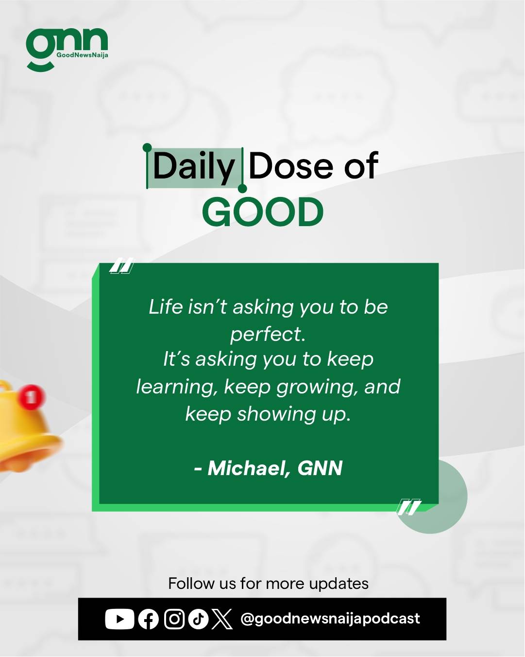 Follow @goodnewsnaijapodcast for more daily reminders.
#DailyDoseOfGood #GoodNewsNigeria #gentlerem...